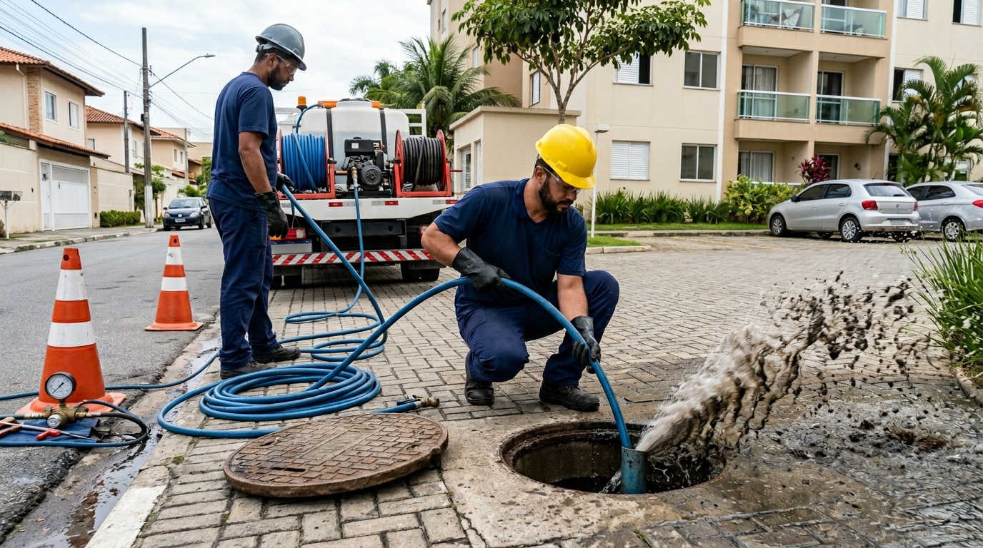 Desobstrução com Alta Pressão no Distrito Industrial II, Manaus‑AM