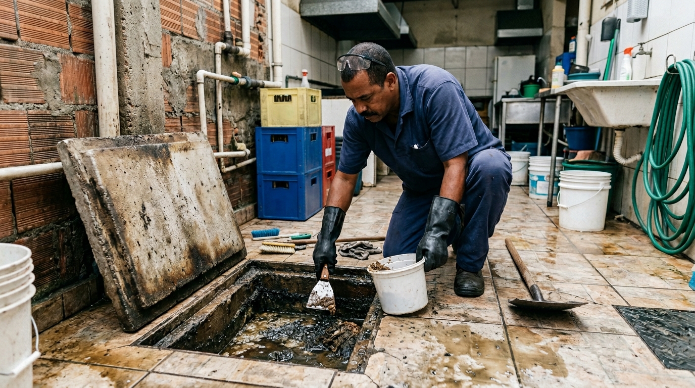Esvaziamento de Caixa de Gordura no Distrito Industrial II, Manaus‑AM