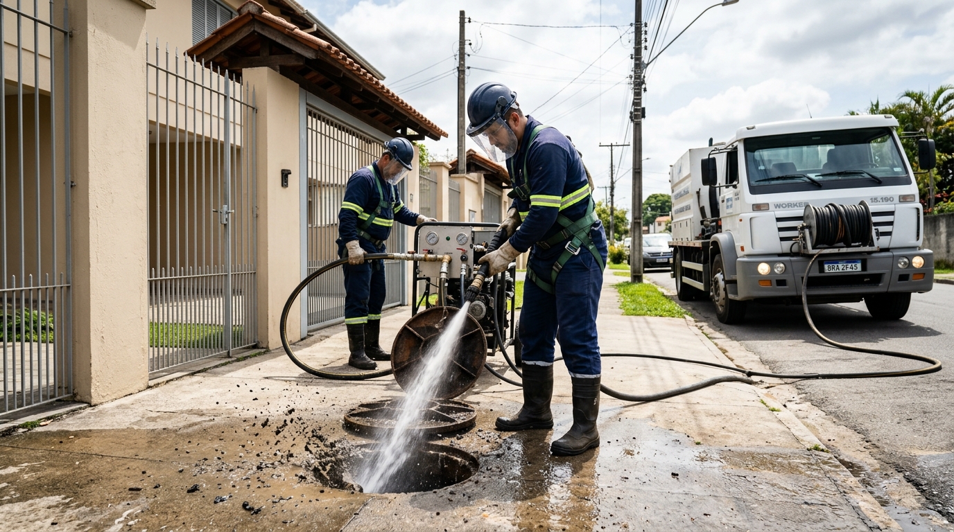 Limpeza de Tubulação com Hidrojato no Distrito Industrial II, Manaus‑AM