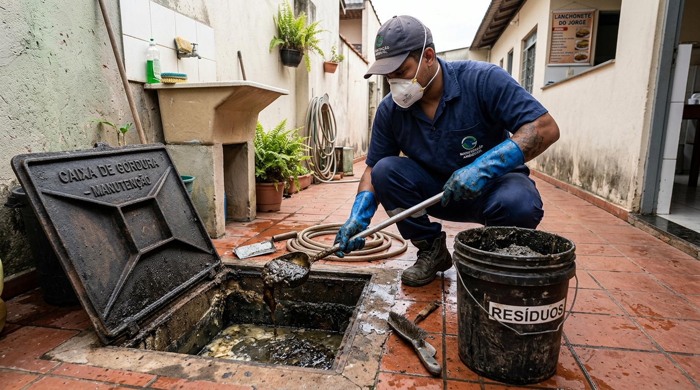 Manutenção de Caixa de Gordura no Distrito Industrial II, Manaus‑AM
